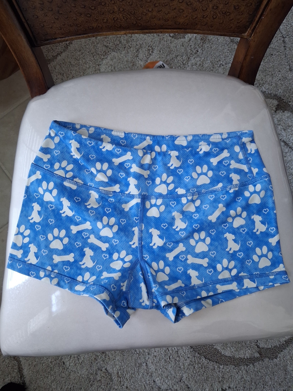 Savage Barbell Blue Paw Print Athletic Women’s Shorts
